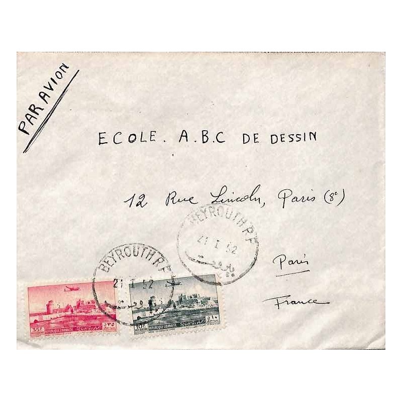 1952 Lettre Liban PA66, PA70