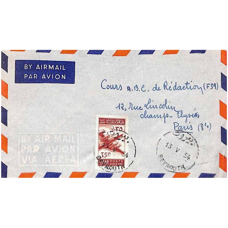 1954 lettre Liban PA87 de BEYROUTH