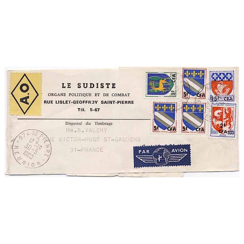 1963 Bande de journal avion pour la France