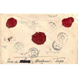 1916 Lettre à 45 c en timbre du Dahomey d'ATAKPAME