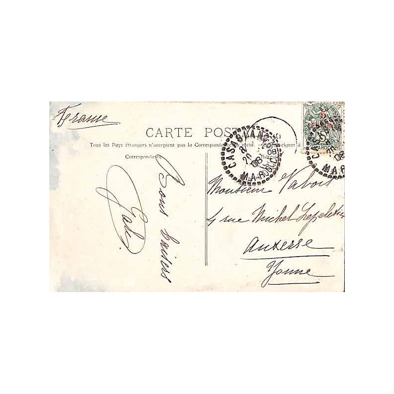 CASABLANCA MAROC 1908 Affranchissement 11
