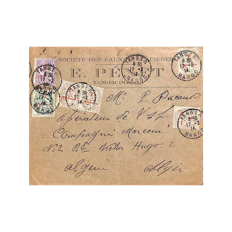 TANGER MAROC 1914 pour l'Algérie