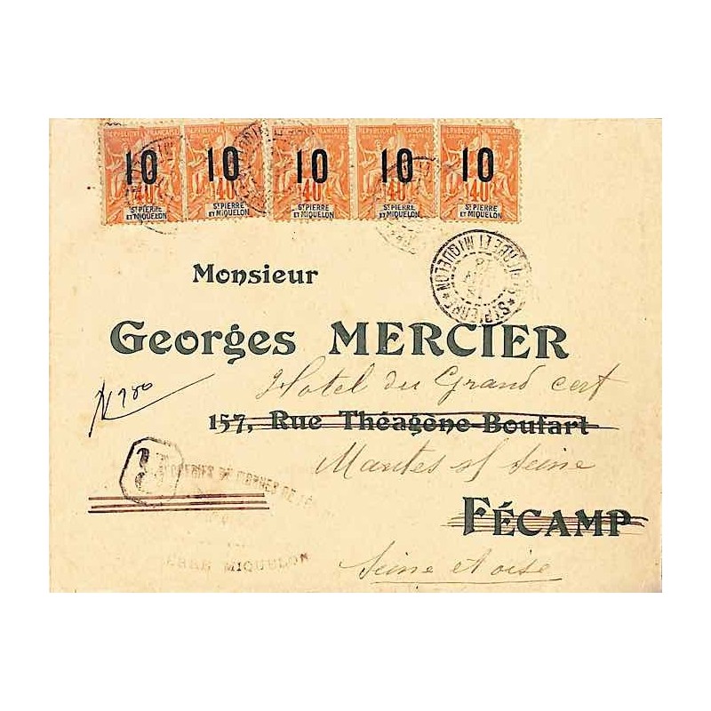 1918 Lettre pour la France SAINT PIERRE * St PIERRE ET MIQUELON *
