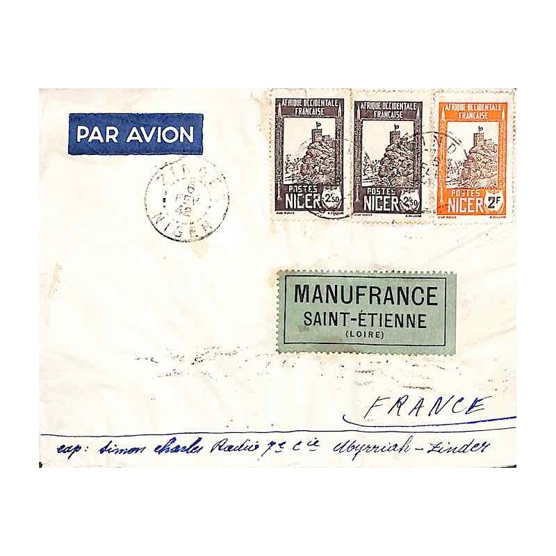 ZINDER NIGER Lettre avion pour la France 1942