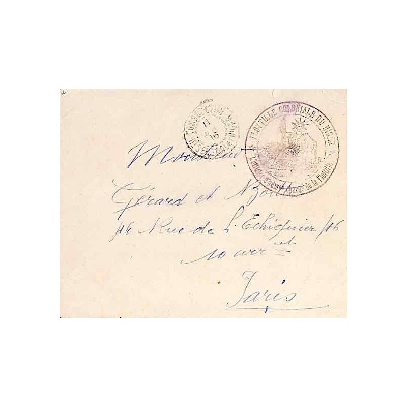 1916 lettre de TOMBOUCTOU Cachet FLOTTILLE COLONIALE DU NIGER