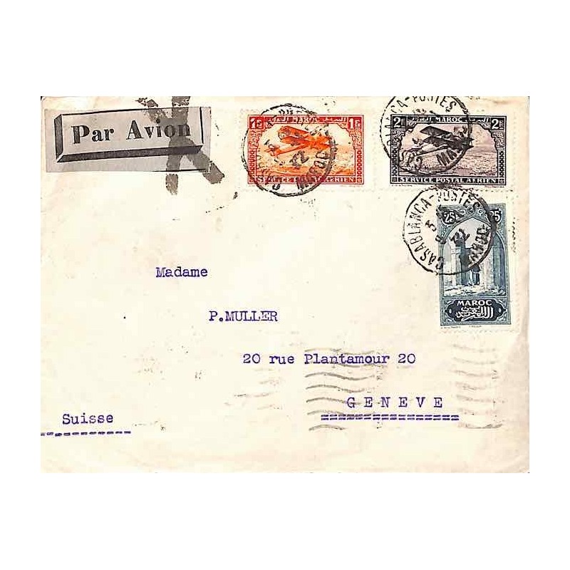 1932 Lettre avion pour la Suisse Affranchissement à 3 f 25
