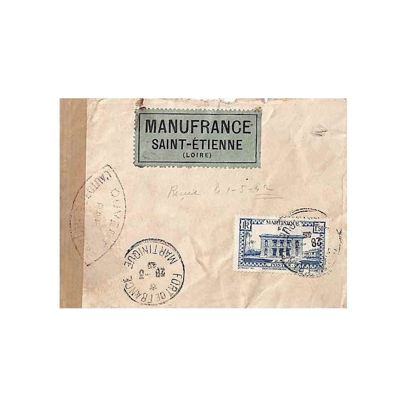 1942 Lettre à 16 f. pour la France Censure