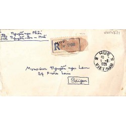 1955 Lettre recommandée pour l’intérieur Affranchissement 5 $