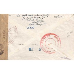 1942 Lettre à 16 f. pour la France Double censure