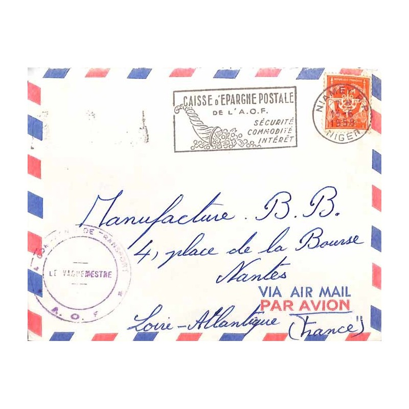 1958 Lettre FM Cachet COMPAGNIE DE TRANSPORT * A.O.F. *