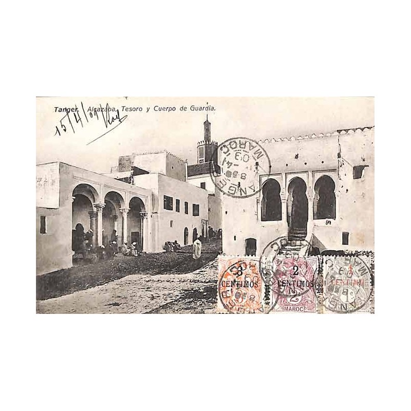 TANGER MAROC 1909 Affranchissement tricolore