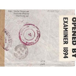 1941 Lettre à 6 f. 50 pour les USA Censure