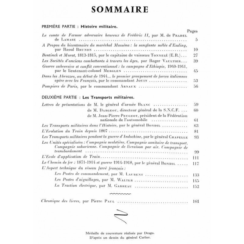 1959, n° 1 Revue Historique de l'Armée