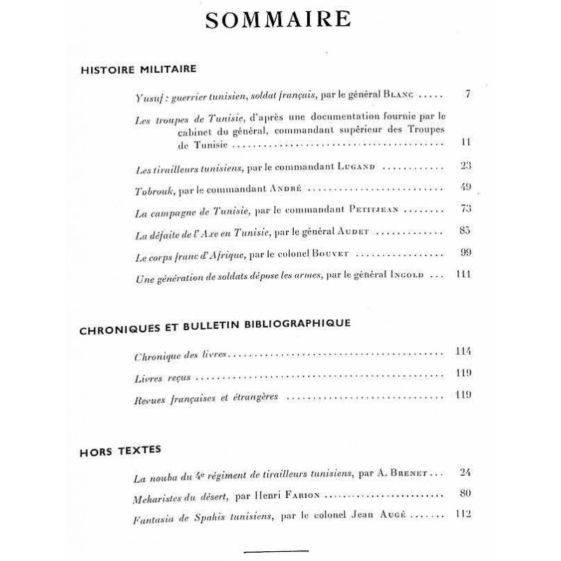 1951, n° 2 Revue Historique de l'Armée