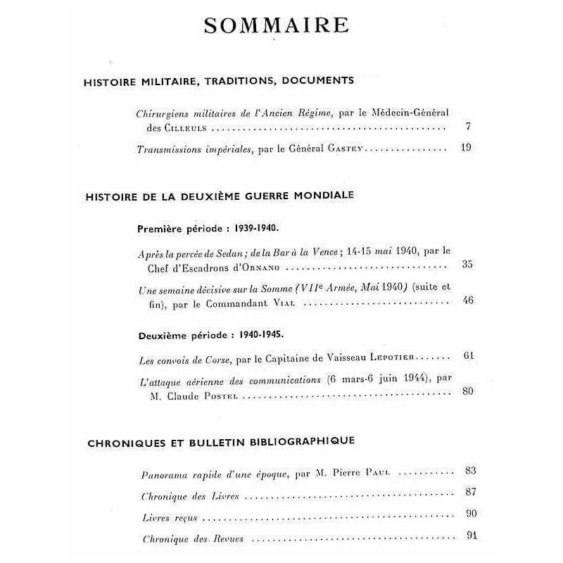 1950, n° 1 Revue Historique de l'Armée