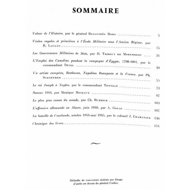 1963, n° 3 Revue Historique de l'Armée