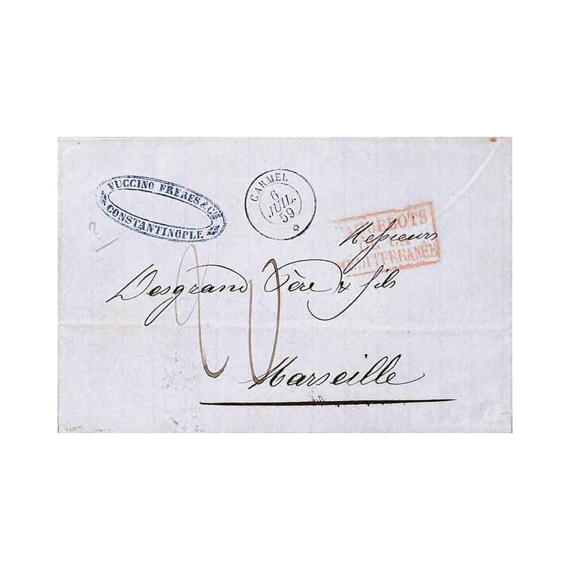 CARMEL * 1859 et PAQUEBOTS DE LA MEDITERRANEE