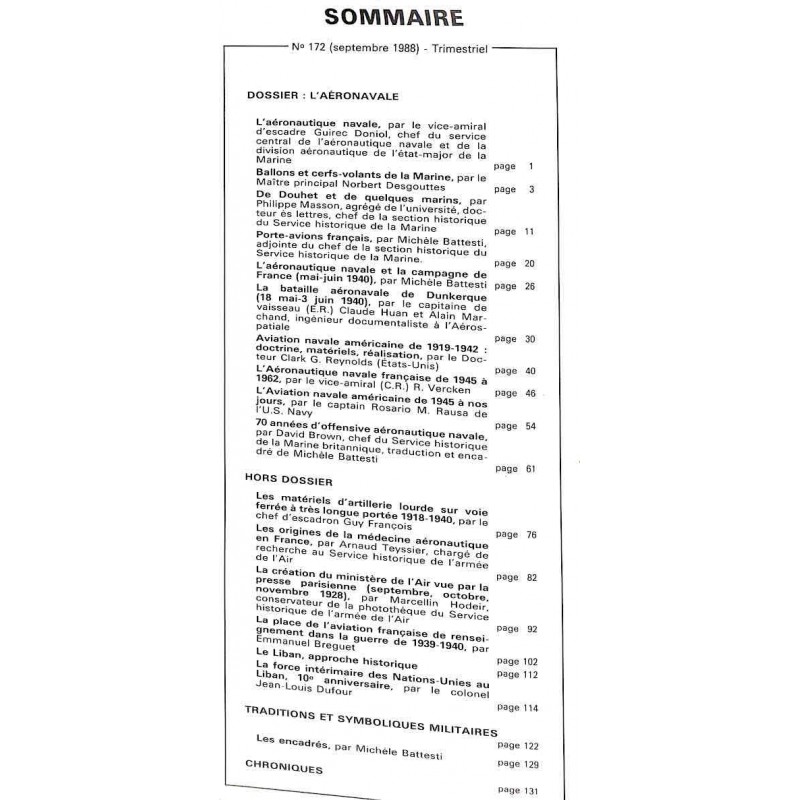 REVUE HISTORIQUE DES ARMEES l'Aéronavale