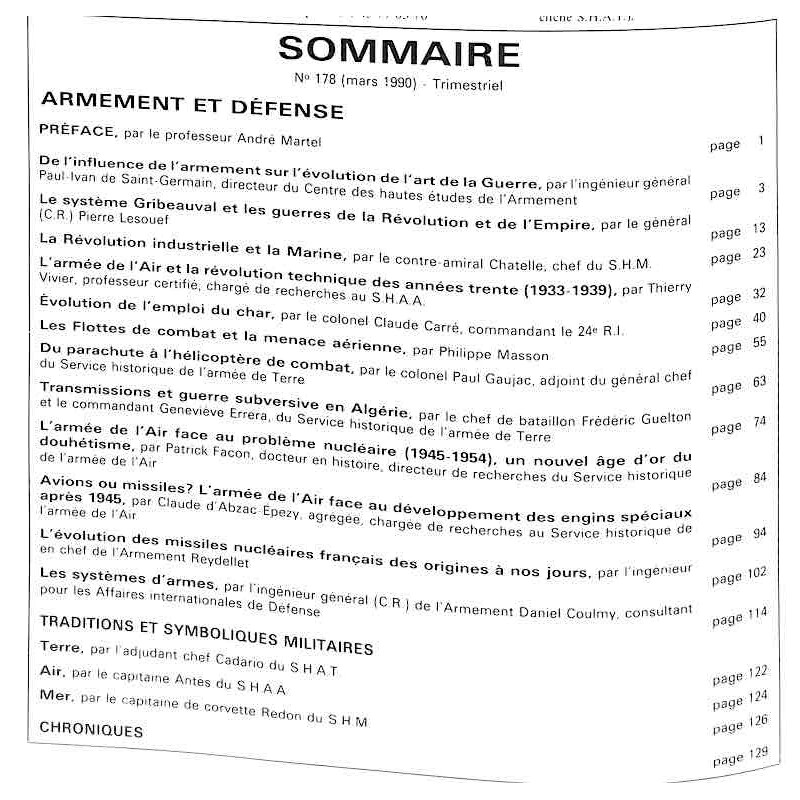 1990 n° 1 - REVUE HISTORIQUE DES ARMEES