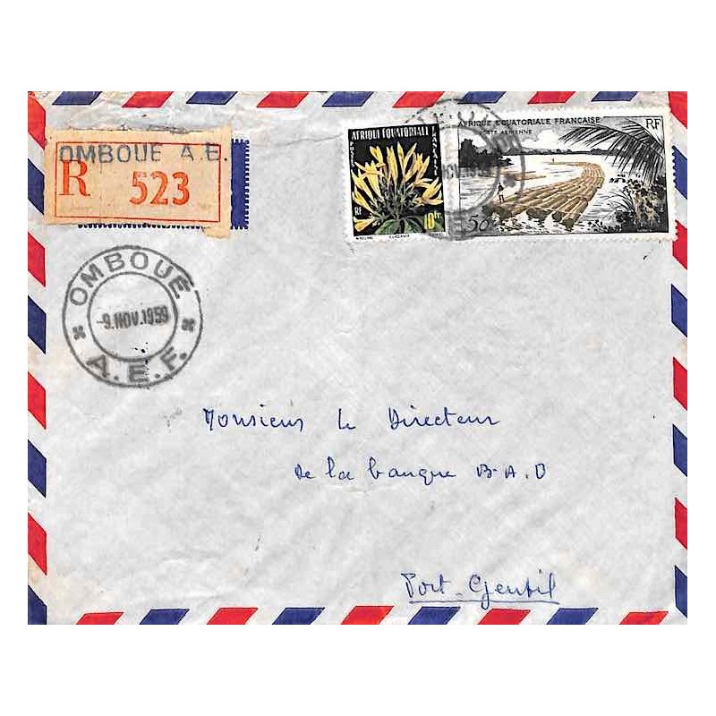 OMBOUE  * A.E.F. * 1959 double cercle