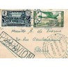 1940 Enveloppe pour carte de visite par avion à 4 f. de BERBERATI A.E.F.