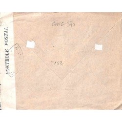 1944 Lettre pour Alger à 10 f.  CONTRÔLE POSTAL * COMMISSION  A *