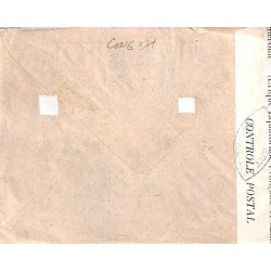 1944 Lettre avion pour Alger à 17 f. 50 de BRAZZAVILLE A.E.F.