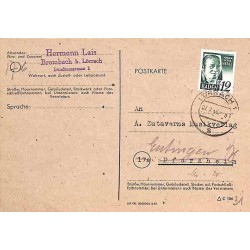 1948 Carte postale Oblitération LÖRRACH 1 / S