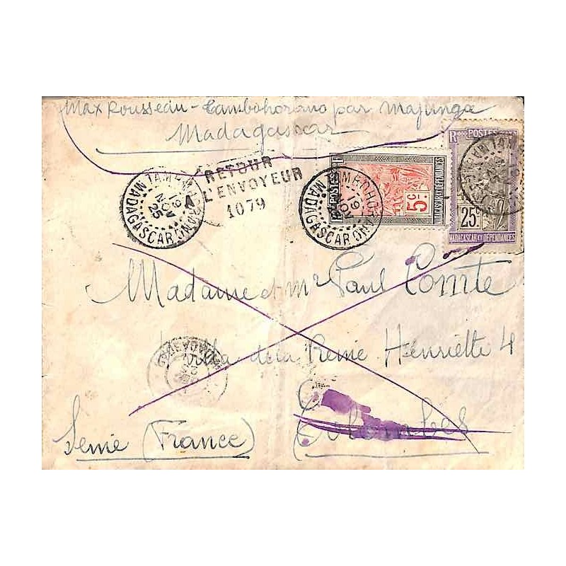 1925 Oblitération TAMBOHORANO MADAGASCAR