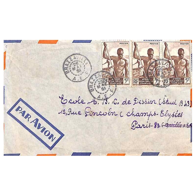 1951 Lettre Affranchissement 221 (x3)