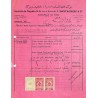 1 Piastre 20 c. sur facture 1939 Variété de la surcharge arabe