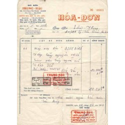 0 $ 80 en timbres fiscaux généraux sur facture 1970 Viet-Nam Cong-Hoa