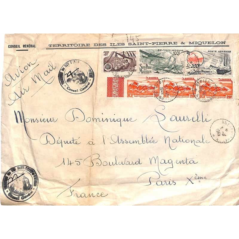 Lettre avion 1949 Affranchissement à 354 f.