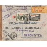 1945 Enveloppe avion recommandée pour la Grande Bretagne Affranchissement Sénégal 191 Mauritanie 136