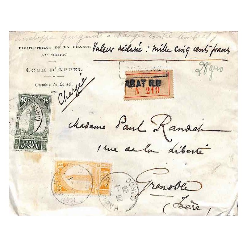 Oblitération  RABAT- RESIDENCE MAROC