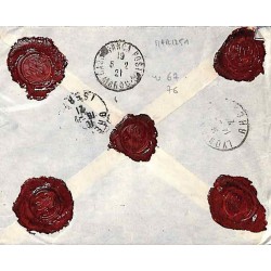 Lettre chargée 1921 Affranchissement à 1 f. 10 par 67, 76