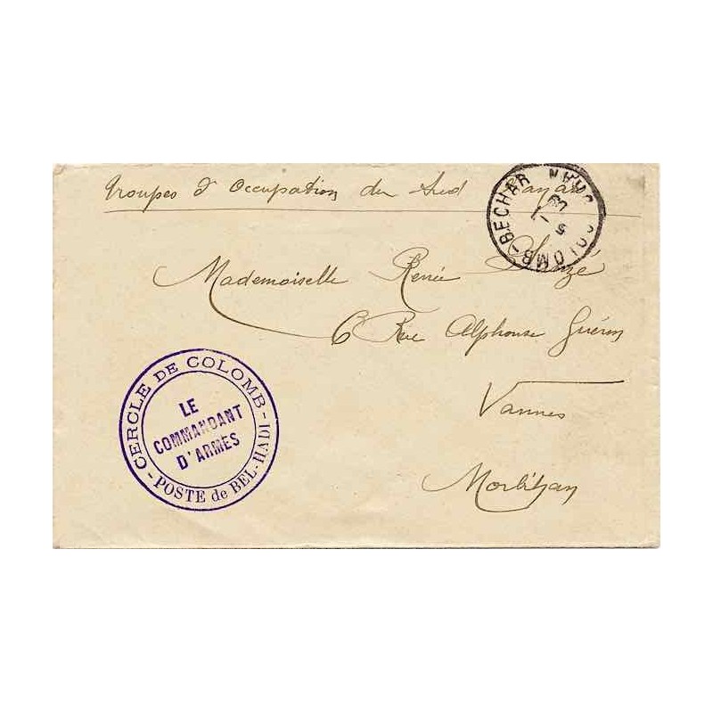 1909 POSTE de BEL-HADI - CERCLE DE COLOMB - LE COMMANDANT D'ARMES