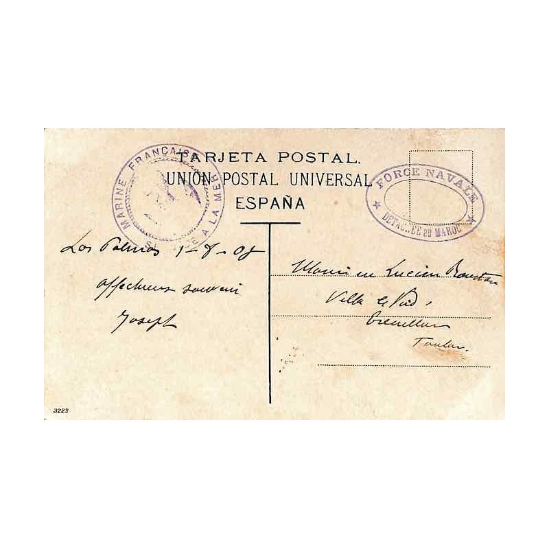Carte postale en FM datée de Las Palmas