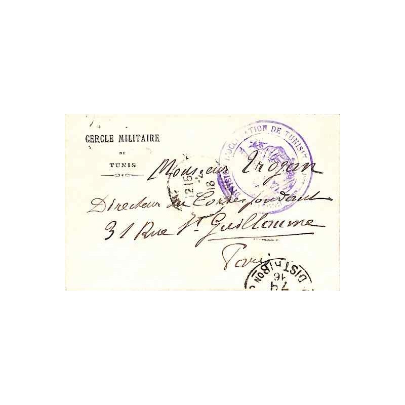 TUNIS Cachet DIVISION D’OCCUPATION DE TUNISIE Le Général Commandant Déesse