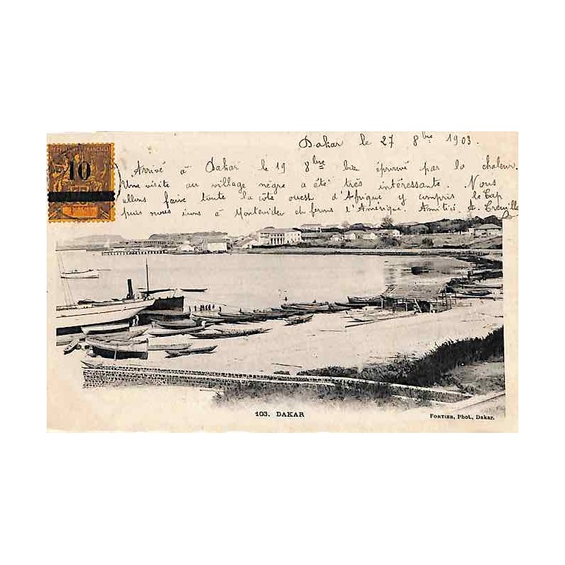 1903 Carte postale avec surcharge 10 c sur 75 c, seul