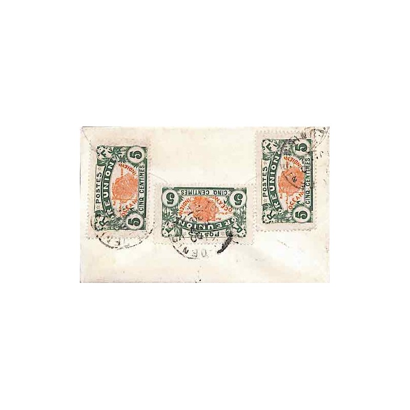 1920 Lettre pour carte de visite Affranchissement 59 (x3) au verso