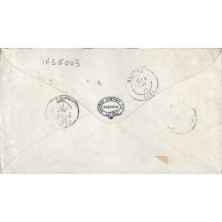 1877 Enveloppe 40 c. Sage INDE * PONDICHERY *