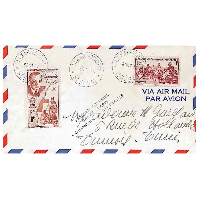 1947 PREMIER COURRIER DAKAR - PARIS "Constellation" AIR FRANCE