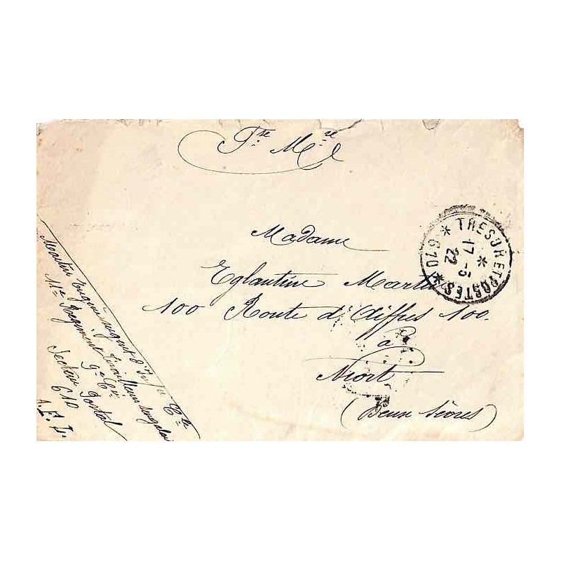 1922 Lettre 11 ème Régiment de Tirailleurs Sénégalais