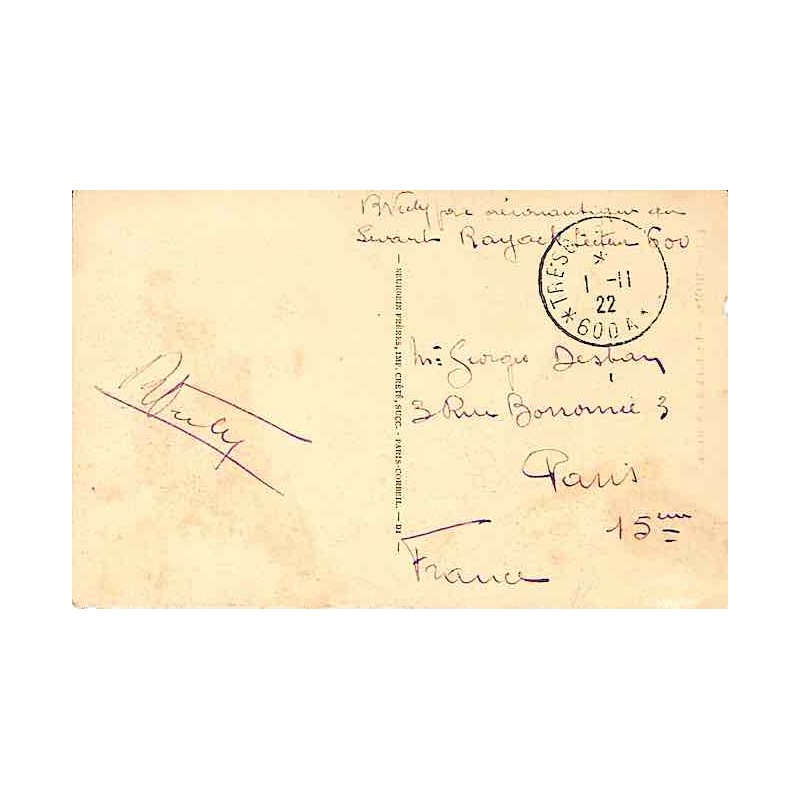 1922 TRESOR ET POSTES *600 A*