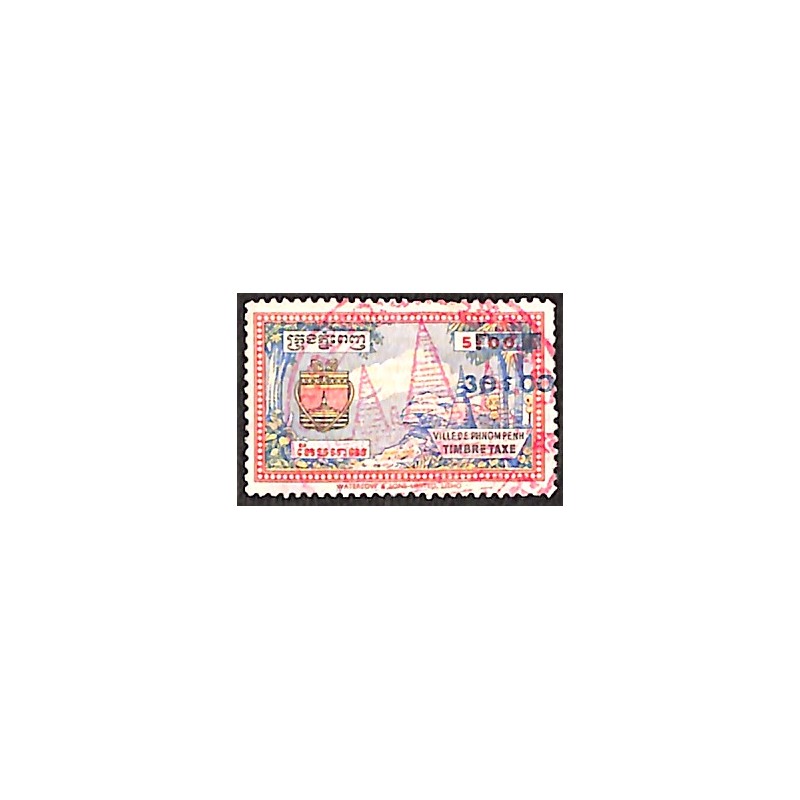 1962 Pnomh Penh Surcharge 30 $ 00 sur 5 $ fiscal local