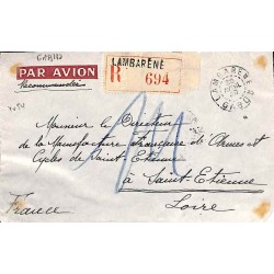 1940 lettre LAMBARENE GABON...