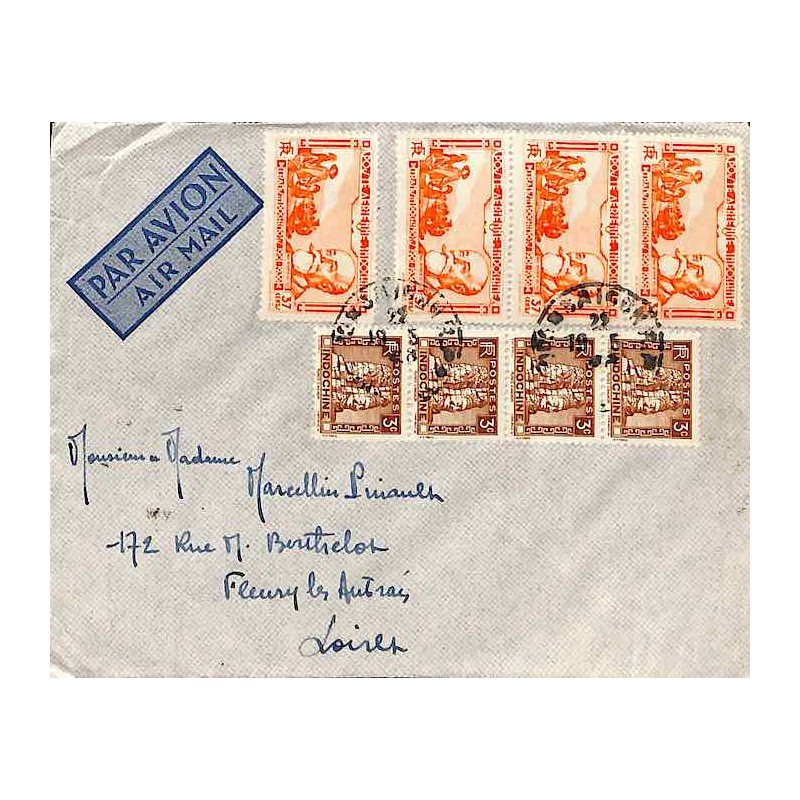 1948 Lettre avion Affranchissement 1 f. 60