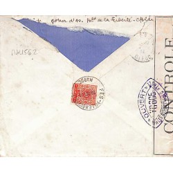 1940 CASABLANCA-POSTES MAROC Bande et cachet OUVERT * PAR LES AUTORITES DE CONTROLE Y0605