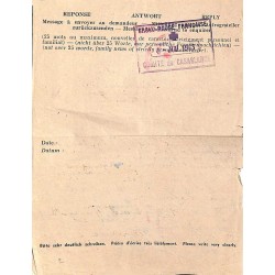 1943 Formule de la Croix-Rouge  de Vichy pour le Maroc